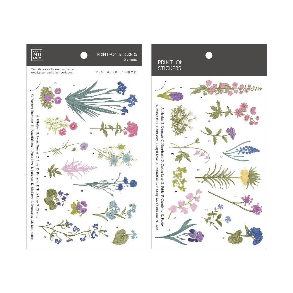 MU Print-On Sticker 2s 127-Field Guide Of Flowers