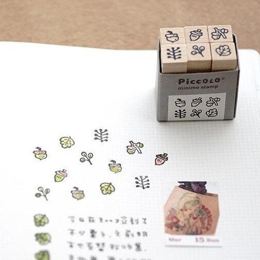 PICCOLO Mini Rubber Stamp Set Measurement Tools