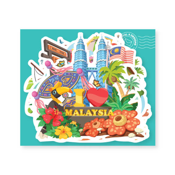 LOKAMADE Malaysia Shaped Postcard MDPS02 Set B Default Title