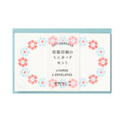 MIDORI Letterpress Card Set Flower Frame L.Blue
