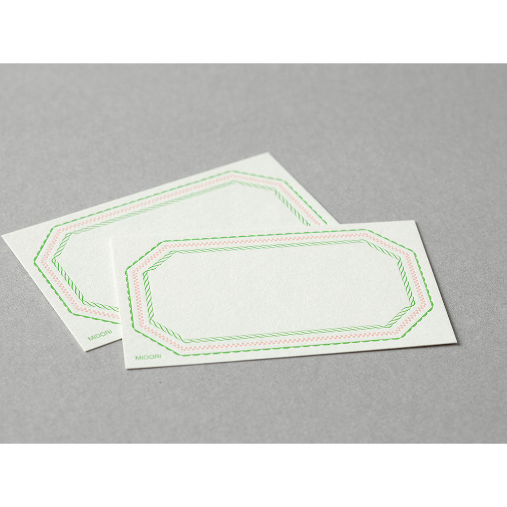 MIDORI Letterpress Card Set Frame Pink