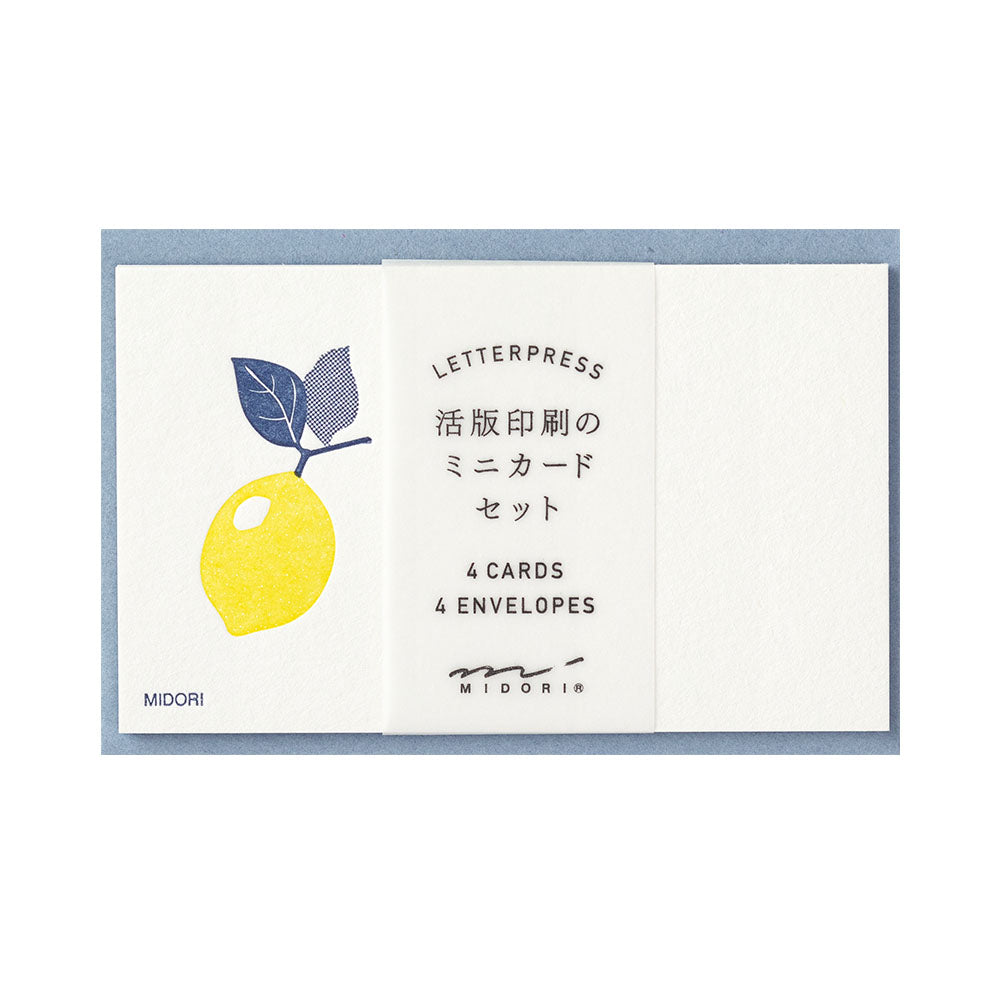 MIDORI Letterpress Card Set Lemon