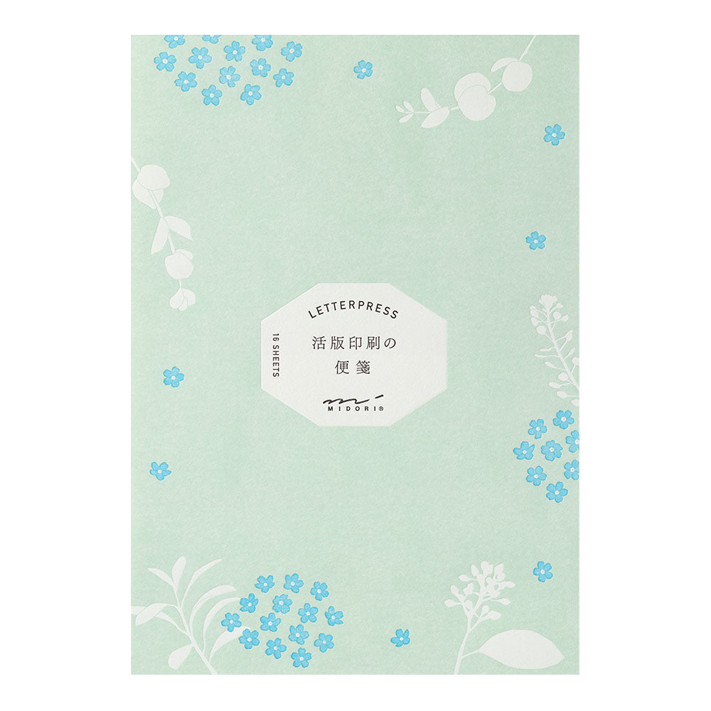 MIDORI Letterpress Letter Pad Scatter Flowers