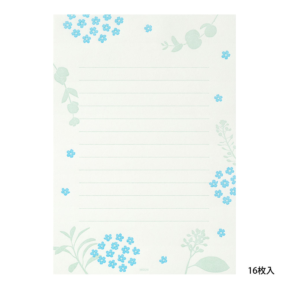 MIDORI Letterpress Letter Pad Scatter Flowers