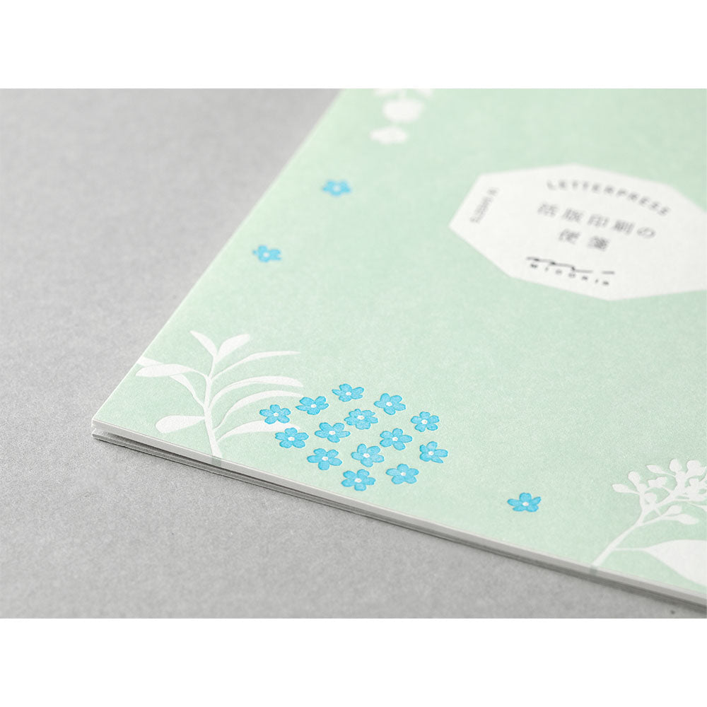 MIDORI Letterpress Letter Pad Scatter Flowers