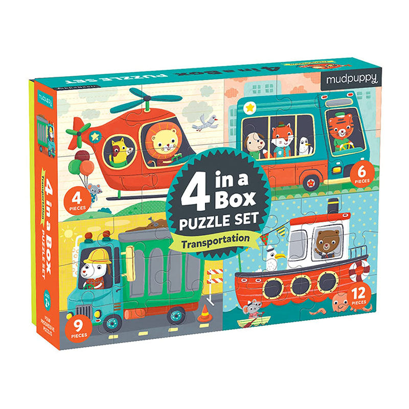 4 in 1 Box Puzzle Set Transportation 1216753