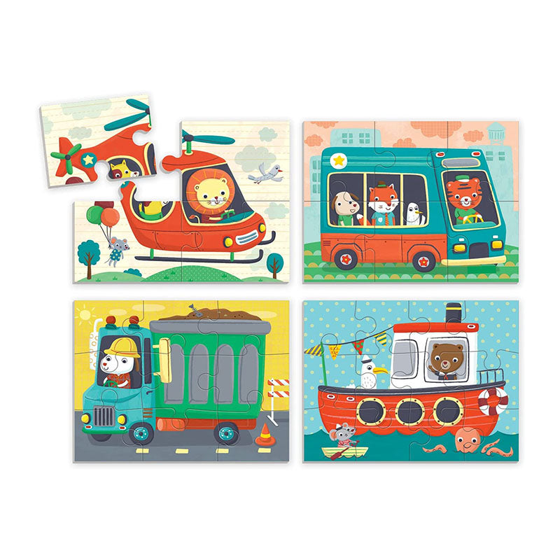 4 in 1 Box Puzzle Set Transportation 1216753