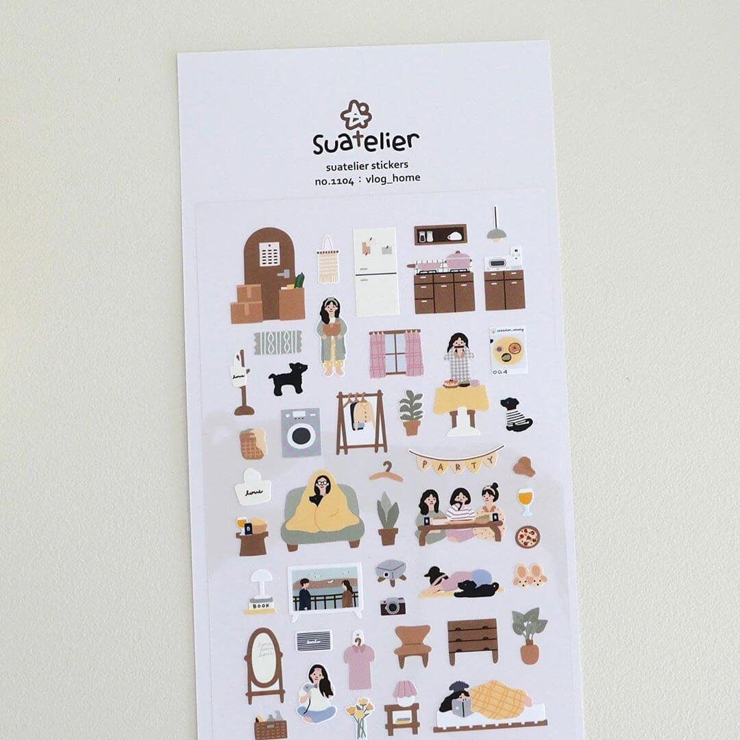SUATELIER Stickers No.1104: Vlog Home