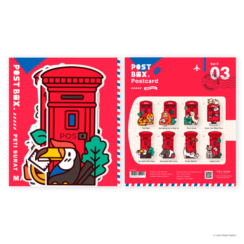 LOKAMADE Malaysia Shaped Postcard MDPS03 Set C