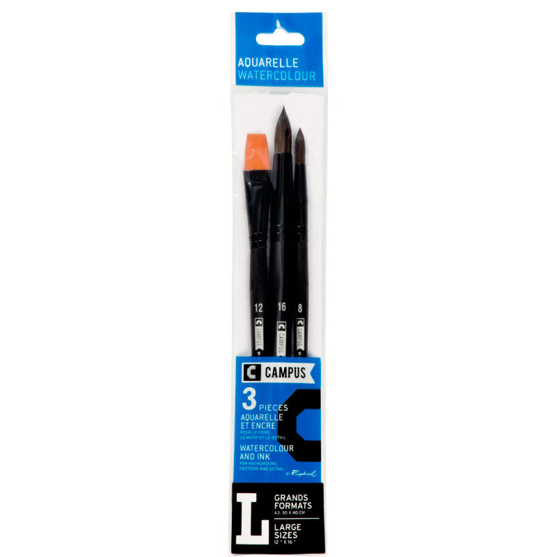 CAMPUS Watercolour Brushes L Set of 3