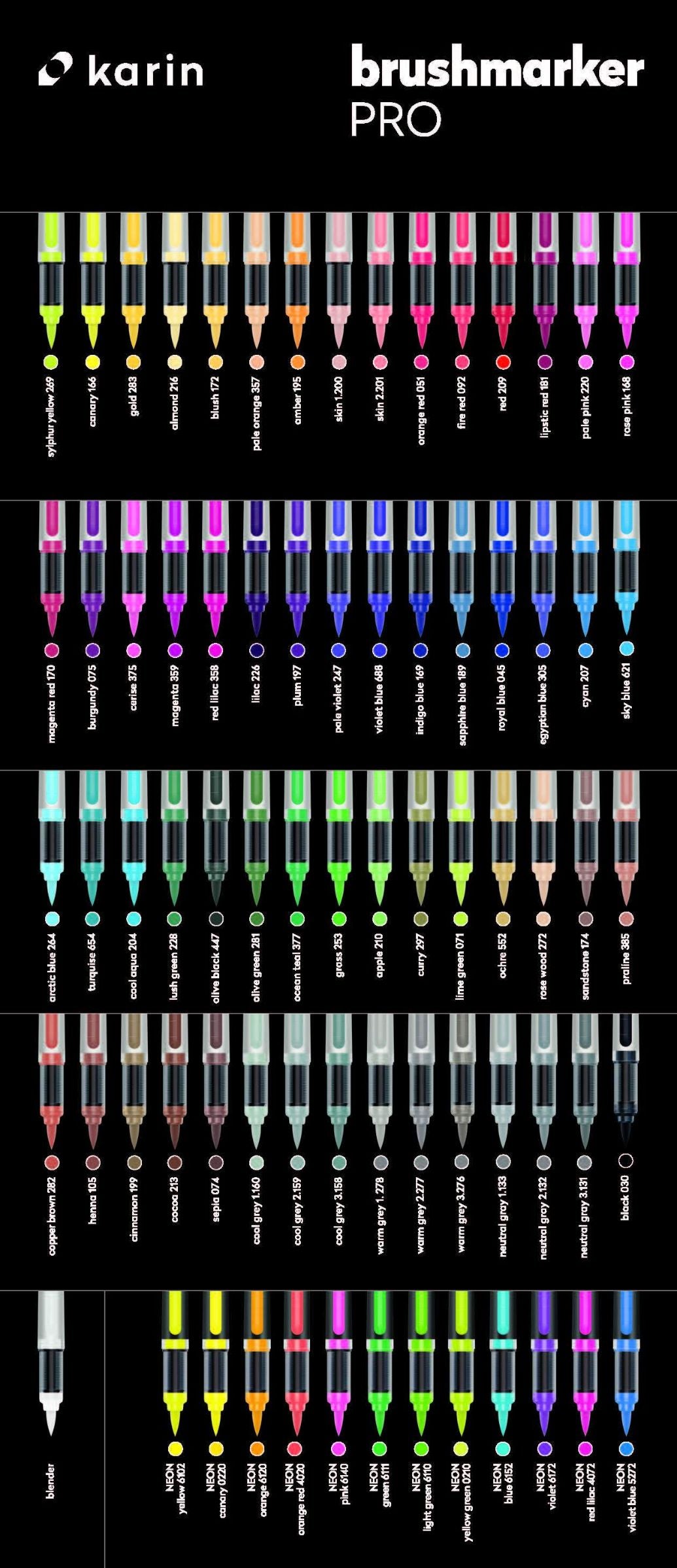 KARIN Brushmarker PRO Mega Box PLUS 72s + 3 Blende