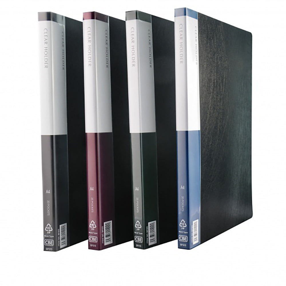 CBE Clear Holder BP20 A4-PP Black 20P Dark Red
