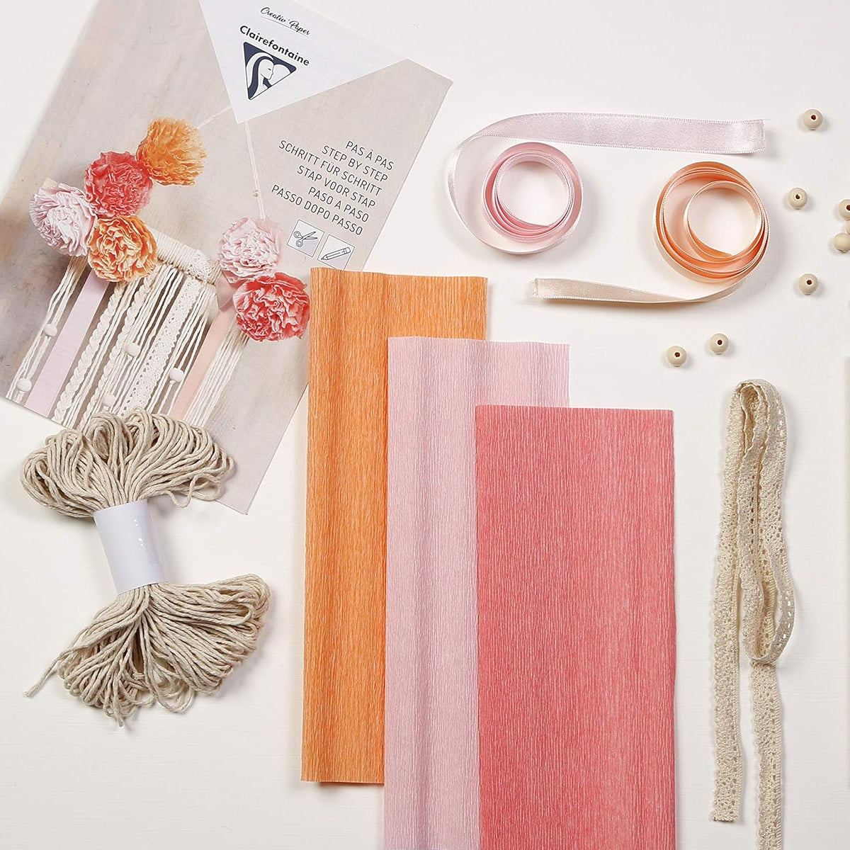 CLAIREFONTAINE Crepe Paper Kits-Macrame Decoration 1216834