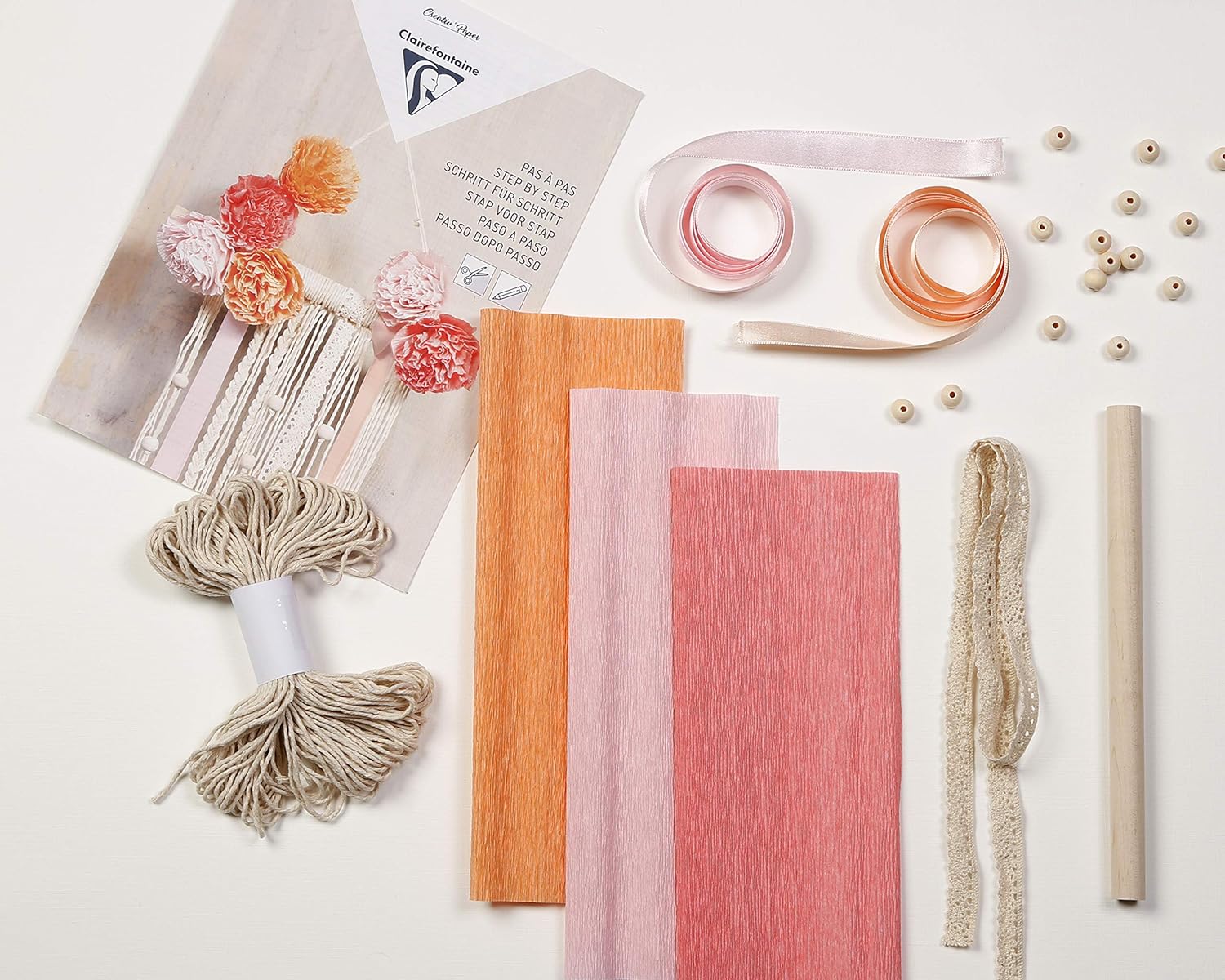 CLAIREFONTAINE Crepe Paper Kits-Macrame Decoration 1216834