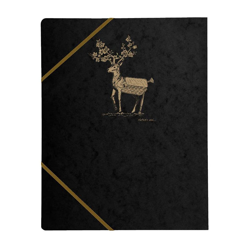 CLAIREFONTAINE Flying Spirit 3-Flap Elasticated Folder Black Default Title