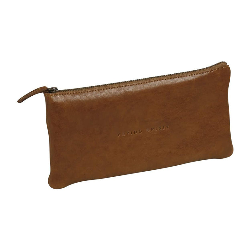 CLAIREFONTAINE Flying Spirit Leather Flat Pencil Case Cognac Default Title