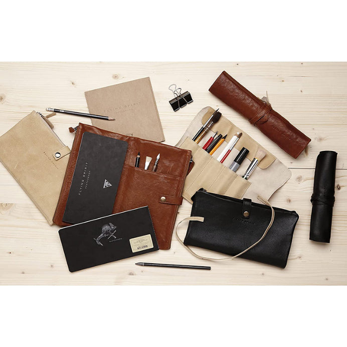 CLAIREFONTAINE Flying Spirit Leather Pencil Roll Cognac Default Title