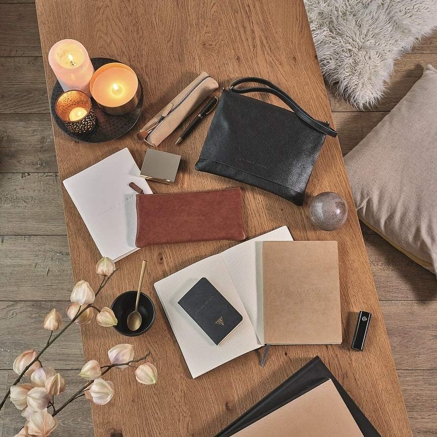 CLAIREFONTAINE Flying Spirit Leather Triangular Pencil Case Cognac Default Title