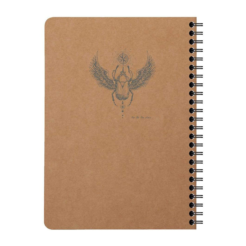 CLAIREFONTAINE Flying Spirit Notebook Wire+Pkt A5 Lined Kraft Default Title