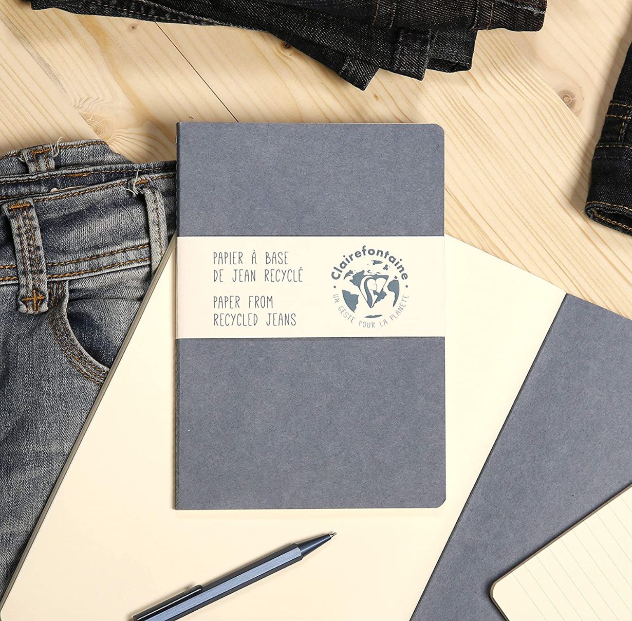 CLAIREFONTAINE Jeans & Cocoa Notebook A4 Lined 48s Jeans Default Title