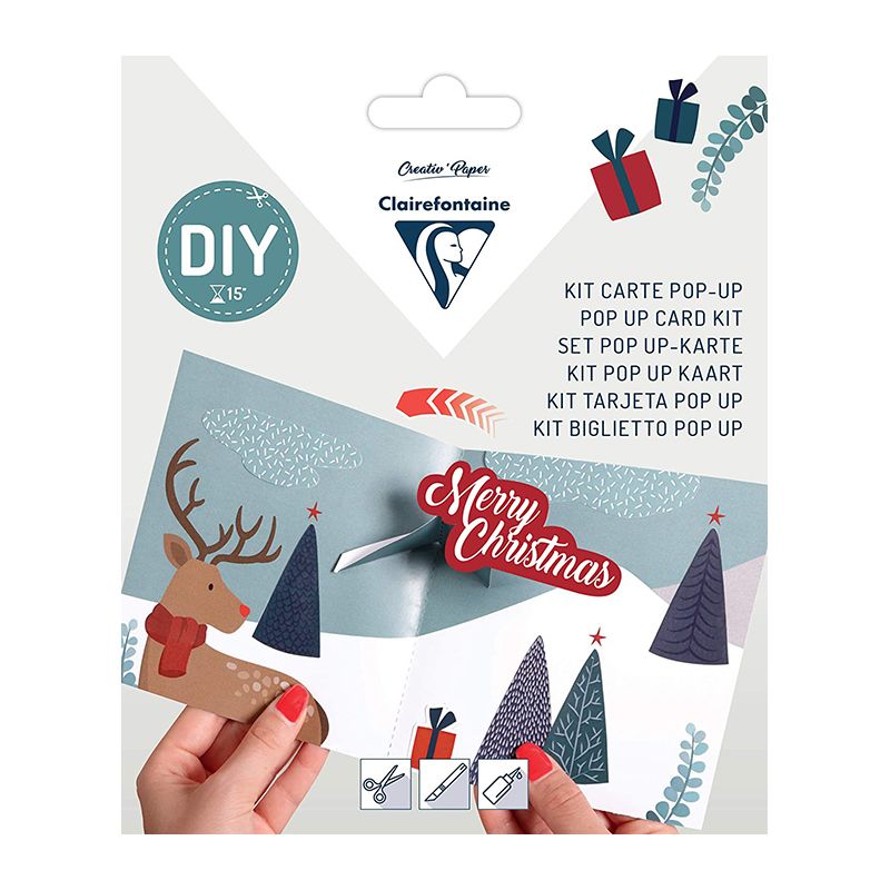 CLAIREFONTAINE Pop-Up Card Kits 140x140mm Christmas Default Title