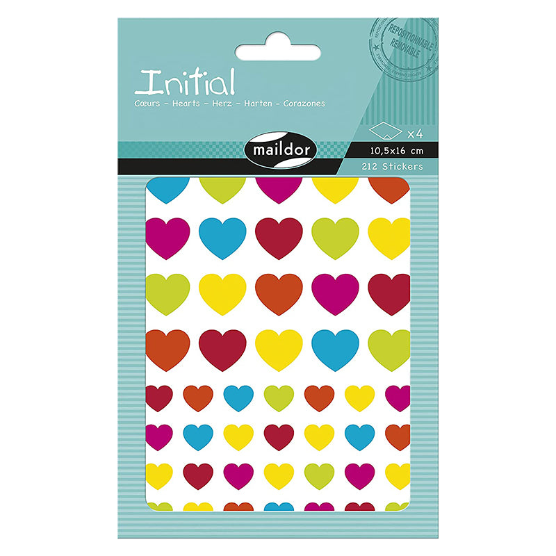 MAILDOR Geo Stickers Initial Multicolour Hearts 4s Default Title