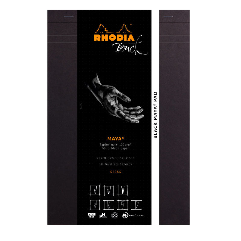 RHODIA Touch Black Maya Pad 120g A4+ Cross+Dot 50s Default Title