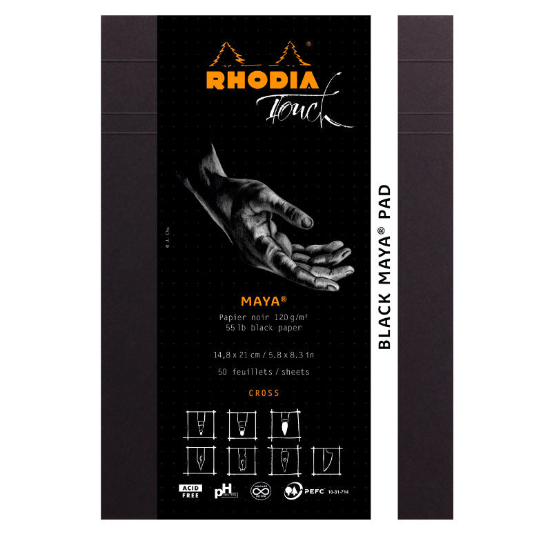 RHODIA Touch Black Maya Pad 120g A5 Cross+Dot 50s Default Title