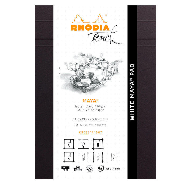 RHODIA Touch White Maya Pad 120g A5 Cross+Dot 50s Default Title