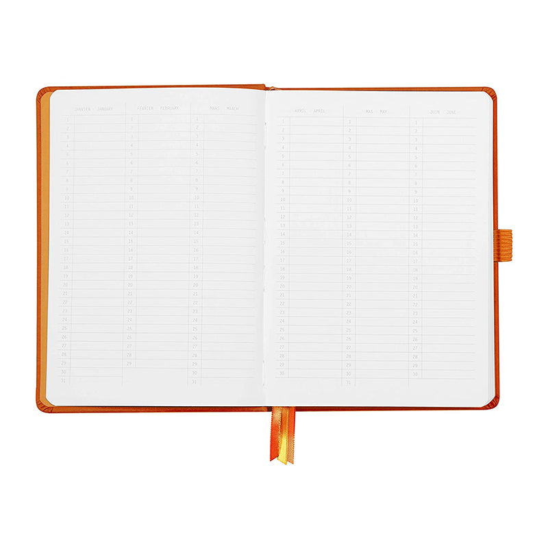 RHODIArama Goalbook HC White A5 Dot Tangerine Default Title