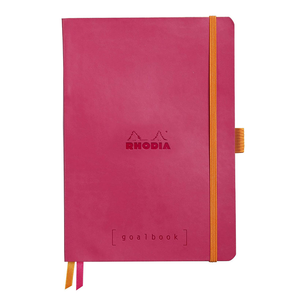 RHODIArama Goalbook A5 White Dot Soft-Raspberry