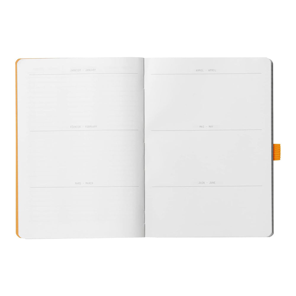RHODIArama Goalbook A5 White Dot Soft-Raspberry