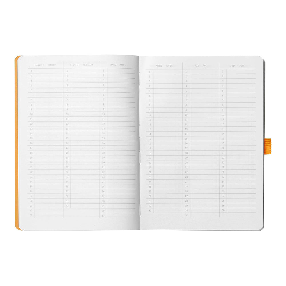 RHODIArama Goalbook A5 White Dot Soft-Poppy