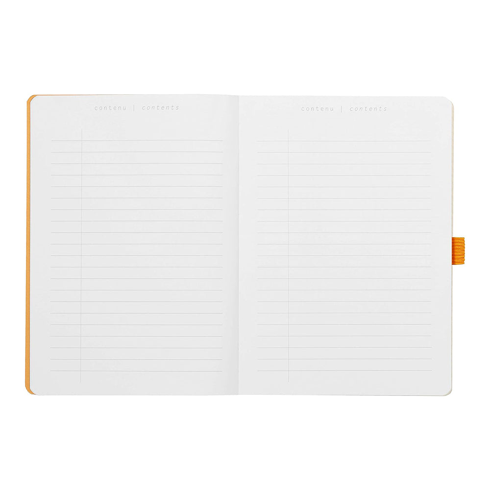 RHODIArama Goalbook A5 White Dot Soft-Tangerine