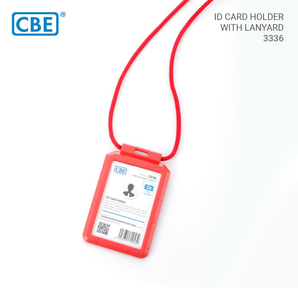 CBE ID Card Holder+Lanyard 3336(Set) Red