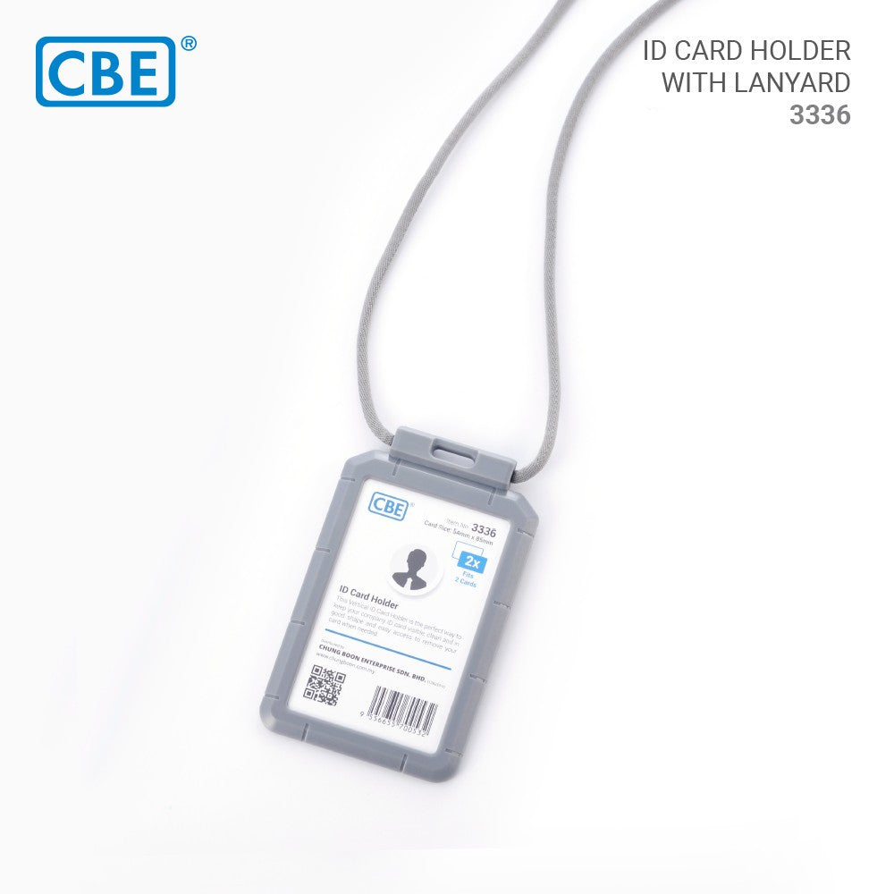 CBE ID Card Holder+Lanyard 3336(Set) Grey
