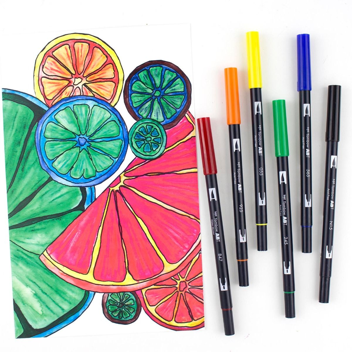 TOMBOW ABT Dual Brush Pen Set 6s Bright