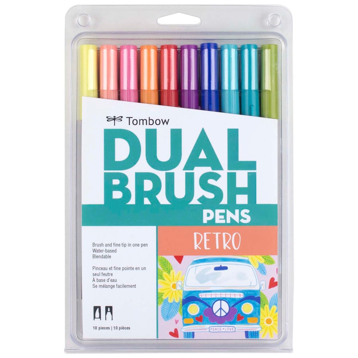 TOMBOW ABT Dual Brush Pen Set 10s Retro