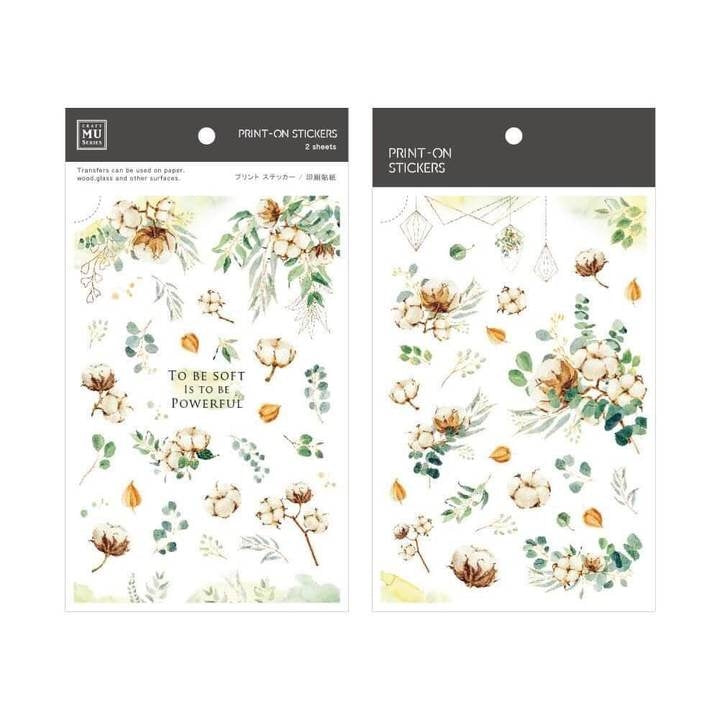 MU Print-On Sticker 2s 144-Cotton Flowers In Warm
