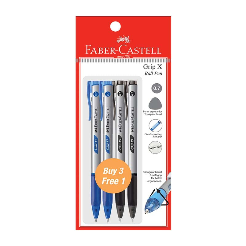 FABER-CASTELL Grip X5 0.7mm 540896 2Blue+2Black Default Title