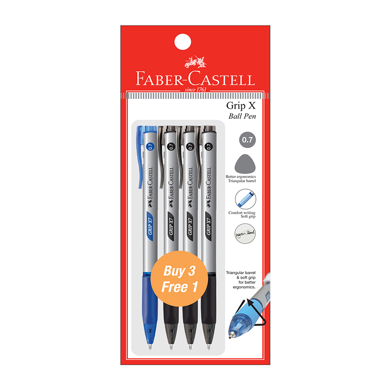 FABER-CASTELL Grip X5 0.7mm 540897 3Black+1Blue Default Title