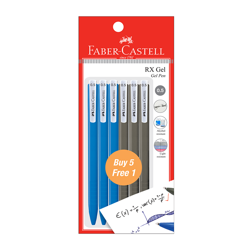 FABER-CASTELL RX Gel 0.5mm 540887 3 Blue+3 Black Default Title