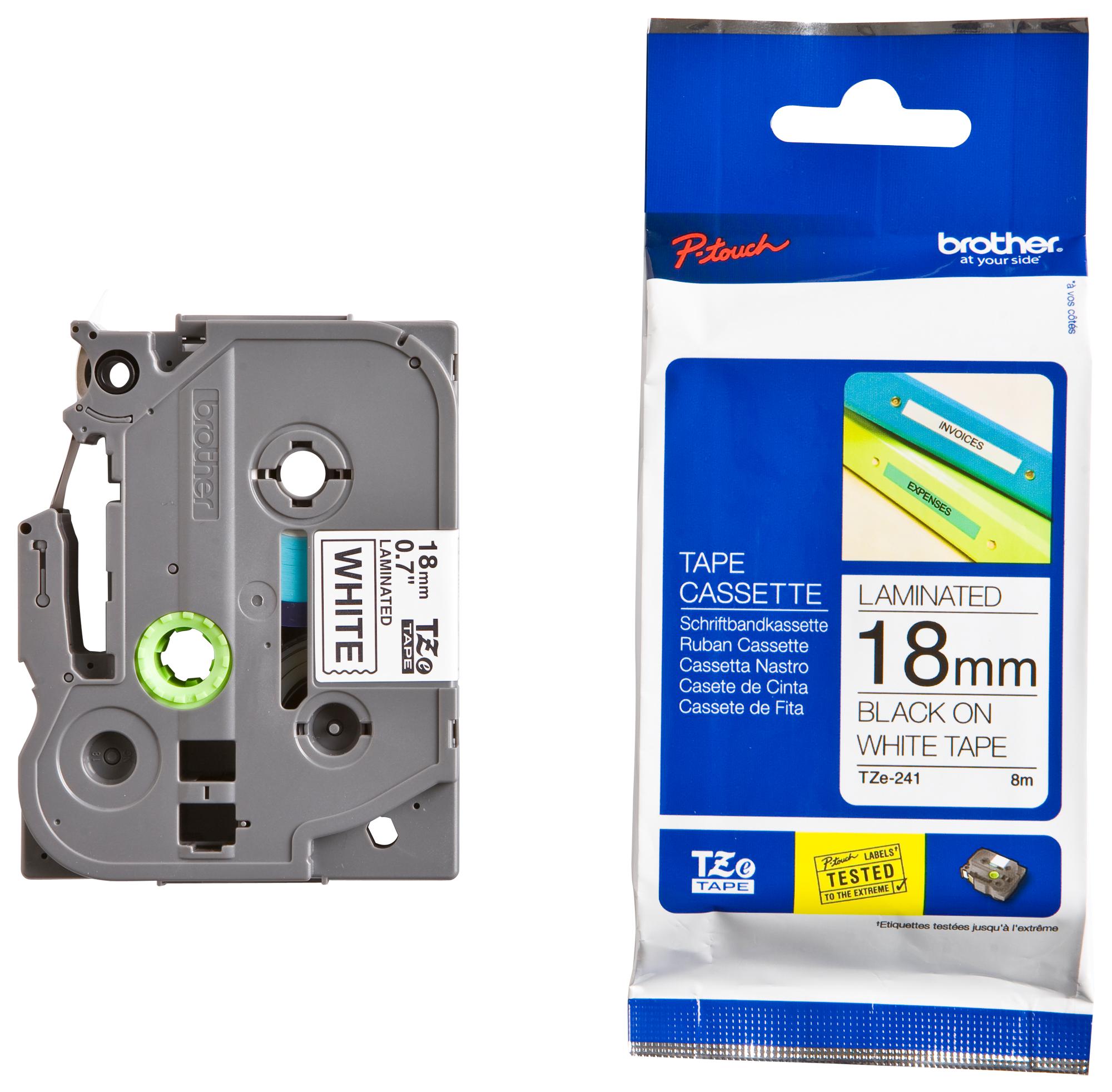 BROTHER TZe Tape TZe-241 18mm Black on White