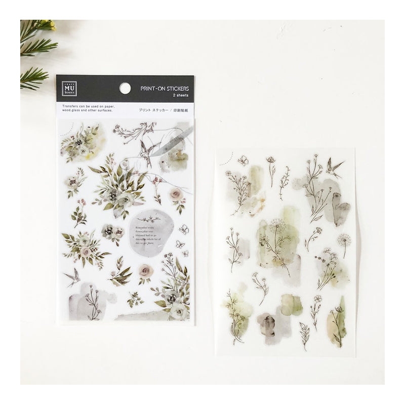 MU Print-on Sticker 2s 150-Greenery on Moss Stone
