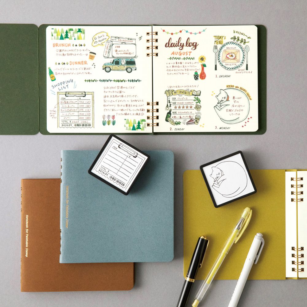 MIDORI Notebook for Paintable Stamp Blue