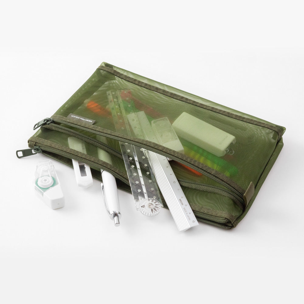 MIDORI Mesh Pen Pouch LE Olive