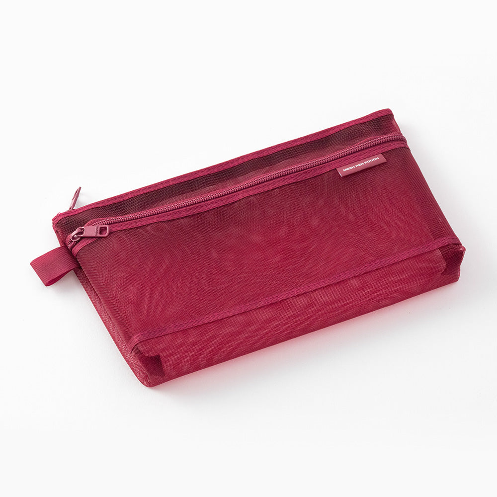 MIDORI Mesh Pen Pouch LE Wine Red