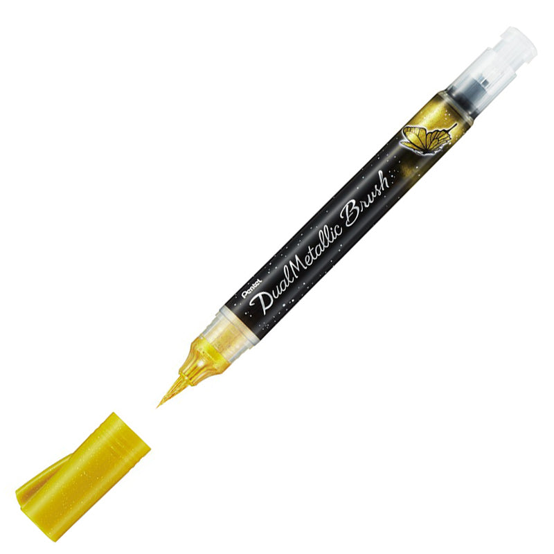 PENTEL Dual Metallic Brush Pen Gold