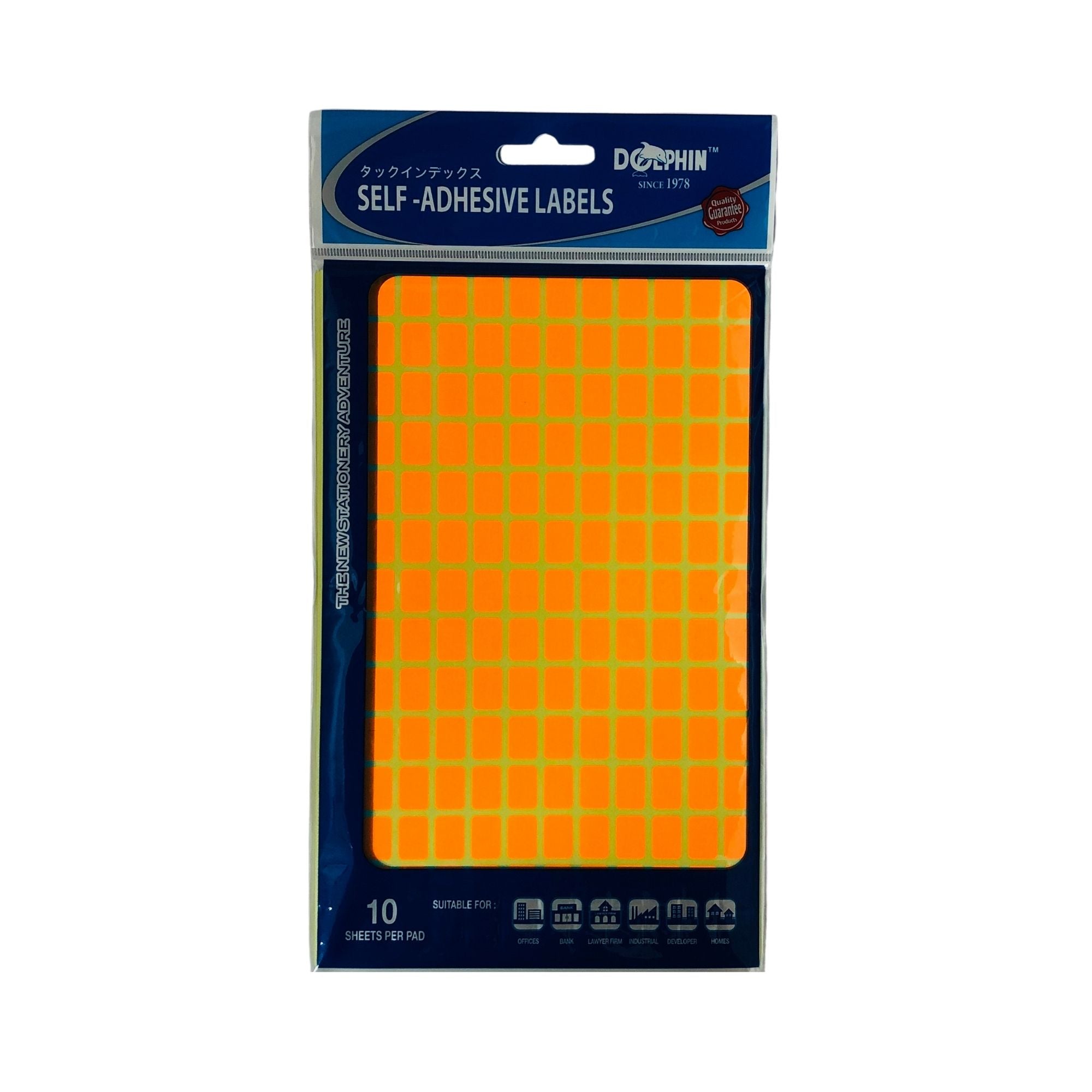 DOLPHIN Self-Adhesive Labels SA913C 9x13mm Orange