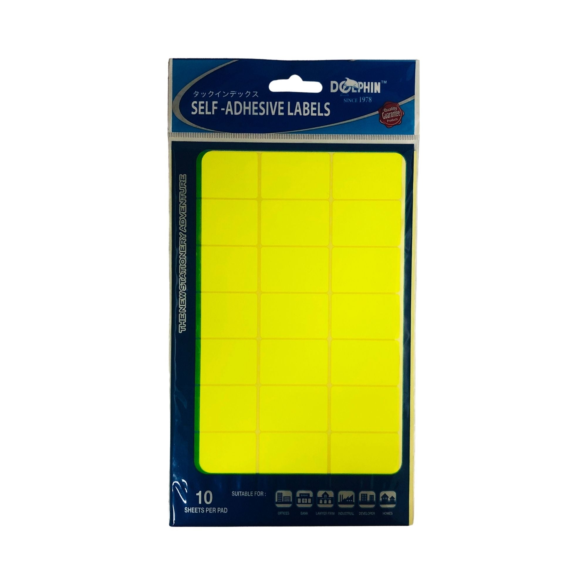 DOLPHIN Self-Adhesive Labels SA2538 25x38mm Yellow